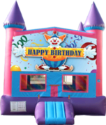 Happy Birthday Clown- 15x15 Pink Happy Birthday Clown- 15x15 Pink