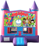 Happy Birthday- 15x15 Pink Happy Birthday- 15x15 Pink
